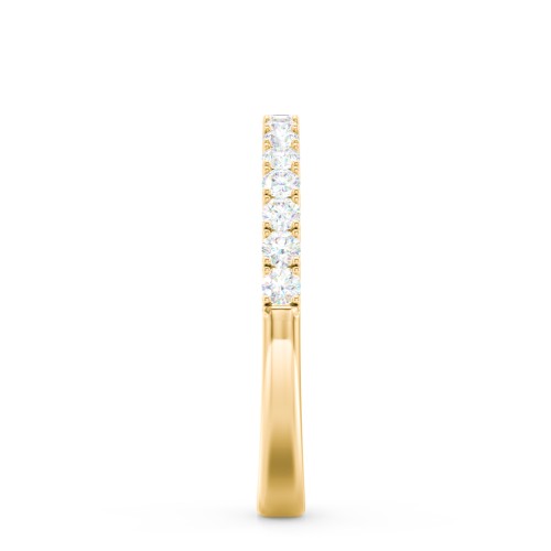 Micro-Pavé Half Eternity Diamond Band – 10K Yellow Gold with Lab Diamond