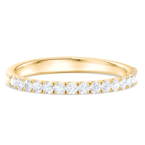 Micro-Pavé Half Eternity Diamond Band – 10K Yellow Gold with Lab Diamond