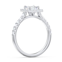 Diamond Halo Engagement Ring Micro-Pavé Accents