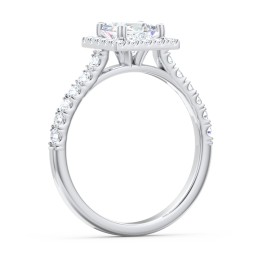 Diamond Halo Engagement Ring Micro-Pavé Accents