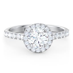 Diamond Halo Engagement Ring Micro-Pavé Accents