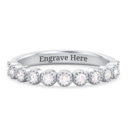 Vintage Half Eternity Diamond Band with Milgrain