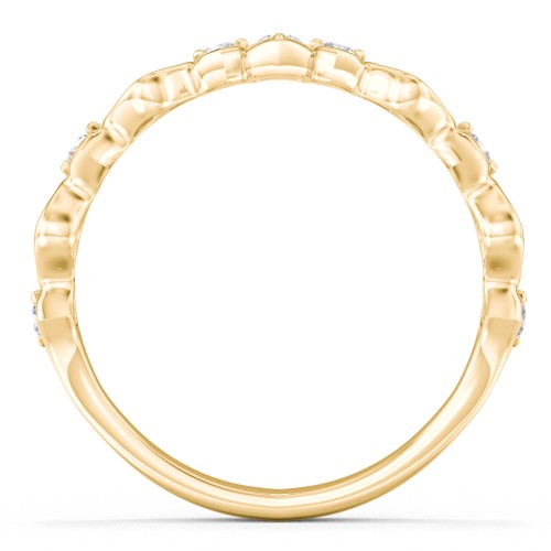 Modern Twisted Band with Diamond Accents