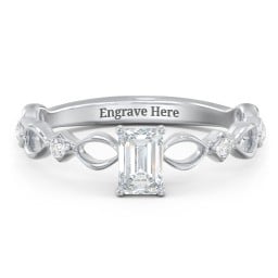 Modern Diamond Twisted Band Ring with Accents