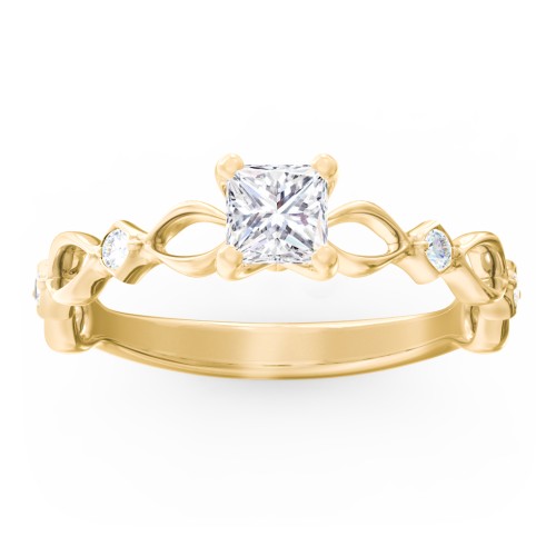 Modern Diamond Twisted Band Ring with Accents