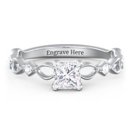 Modern Diamond Twisted Band Ring with Accents