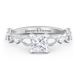 Modern Diamond Twisted Band Ring with Accents