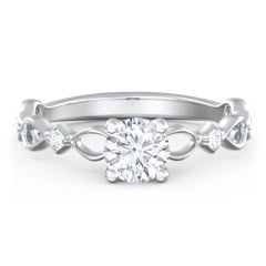 Modern Diamond Twisted Band Ring with Accents