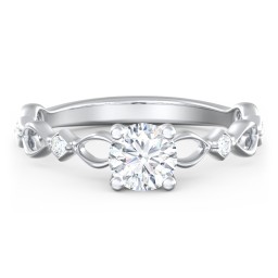 Modern Diamond Twisted Band Ring with Accents