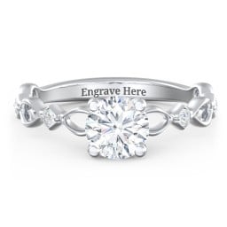 Modern Diamond Twisted Band Ring with Accents