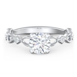 Modern Diamond Twisted Band Ring with Accents