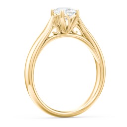 Classic Solitaire Engagement Ring with Cathedral Setting in 10K Solid Yellow Gold