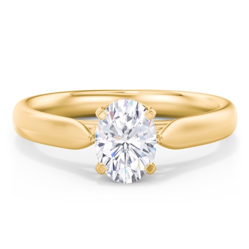 Classic Solitaire Engagement Ring with Cathedral Setting – 10K Yellow Gold