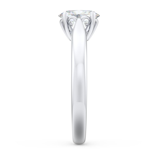 Classic Solitaire Engagement Ring with Cathedral Setting – 14K White Gold