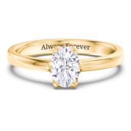 Classic 6-Prong Solitaire Diamond Engagement Ring in 10K Solid Yellow Gold with 04LABDIAM-OV-0.70-SI1-F-G