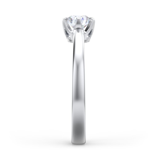 Classic 6-Prong Solitaire Diamond Engagement Ring – 14K White Gold