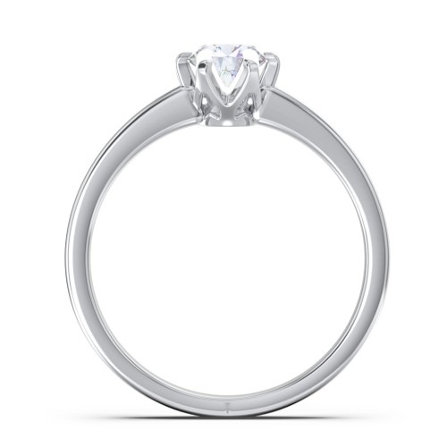 Classic 6-Prong Solitaire Diamond Engagement Ring – 14K White Gold