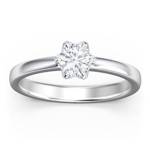 Classic 6-Prong Solitaire Diamond Engagement Ring – 14K White Gold