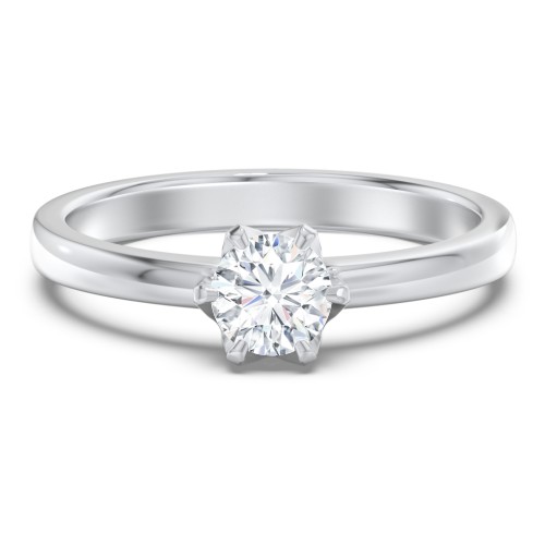 Classic 6-Prong Solitaire Diamond Engagement Ring – 14K White Gold