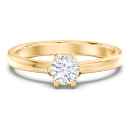 Classic 6-Prong Solitaire Diamond Engagement Ring in 10K Solid Yellow Gold