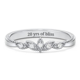 Vintage Leaf and Vine Band with Milgrain