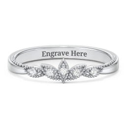 Vintage Leaf and Vine Band with Milgrain