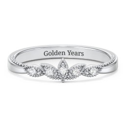 Vintage Leaf and Vine Band with Milgrain