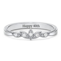 Vintage Leaf and Vine Band with Milgrain