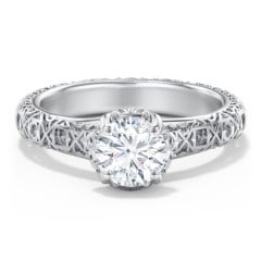 Diamond Solitaire Ring with Pierced Hollow Band