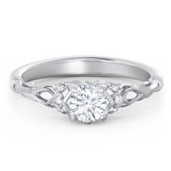 Vintage Solitaire Engagement Ring with Filigree and Infinity Designs