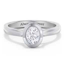 Modern Solitaire Engagement Ring with Bezel Setting