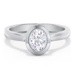 Modern Solitaire Engagement Ring with Bezel Setting