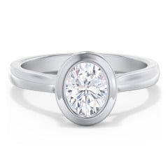 Modern Solitaire Engagement Ring with Bezel Setting