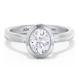 Modern Solitaire Engagement Ring with Bezel Setting
