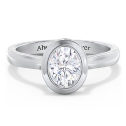 Modern Solitaire Engagement Ring with Bezel Setting