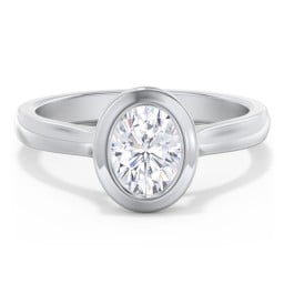 Modern Solitaire Engagement Ring with Bezel Setting