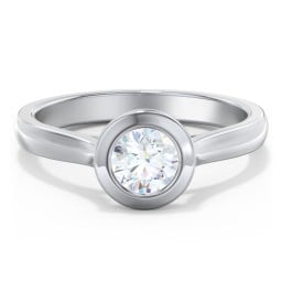 Modern Solitaire Engagement Ring with Bezel Setting