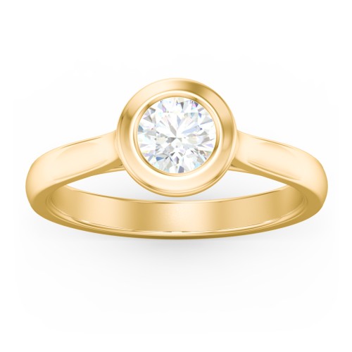 Modern Solitaire Engagement Ring with Bezel Setting