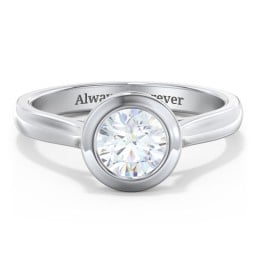 Modern Solitaire Engagement Ring with Bezel Setting