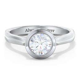 Modern Solitaire Engagement Ring with Bezel Setting
