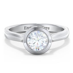 Modern Solitaire Engagement Ring with Bezel Setting
