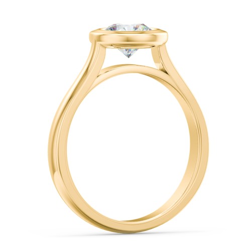Modern Solitaire Engagement Ring with Bezel Setting – 10K Yellow Gold