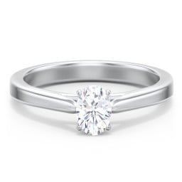 Classic Solitaire Engagement Ring with Peek-a-Boo Accent Diamond