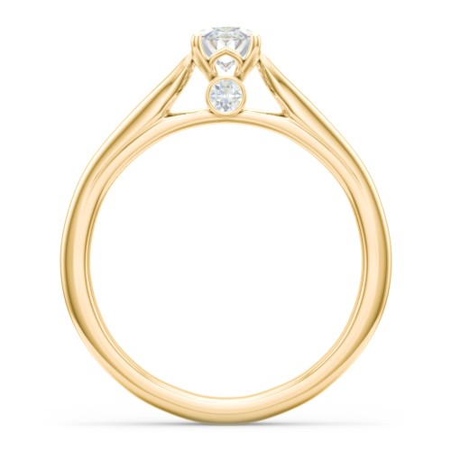 Classic Solitaire Engagement Ring with Peek-a-Boo Accent Diamond