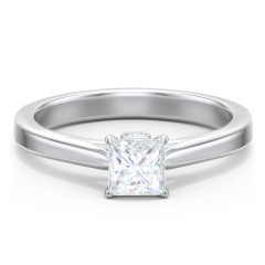 Classic Solitaire Engagement Ring with Peek-a-Boo Accent Diamond – 10K Yellow Gold with Diamond
