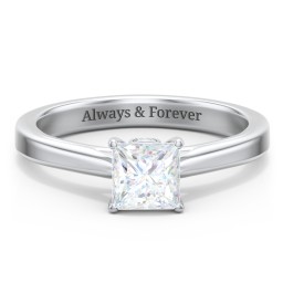 Classic Solitaire Engagement Ring with Peek-a-Boo Accent Diamond
