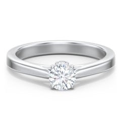 Classic Solitaire Engagement Ring with Peek-a-Boo Accent Diamond