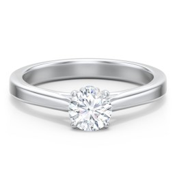 Classic Solitaire Engagement Ring with Peek-a-Boo Accent Diamond