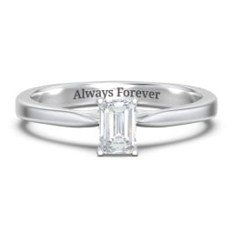 Classic Solitaire Engagement Ring with White Gold Setting