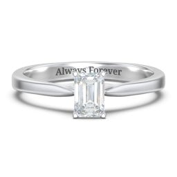 Classic Solitaire Engagement Ring with White Gold Setting